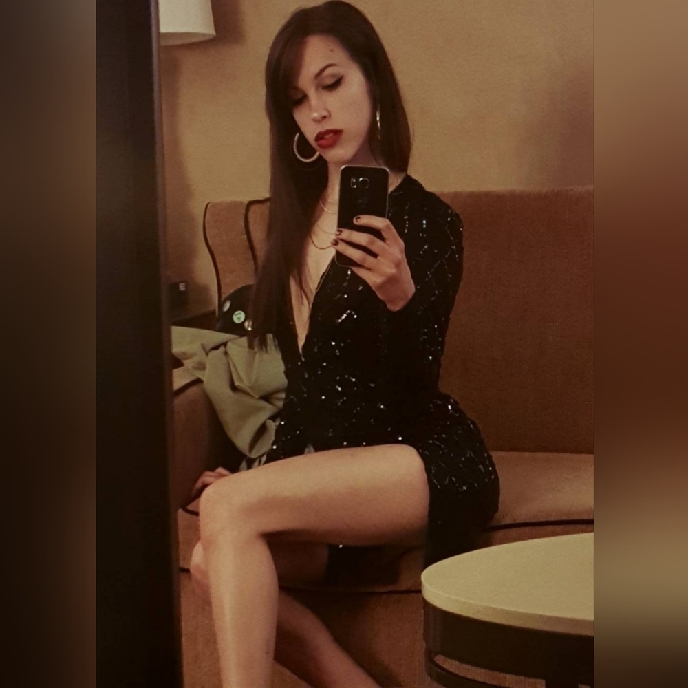 Akira Black Sequin Dress- size S
